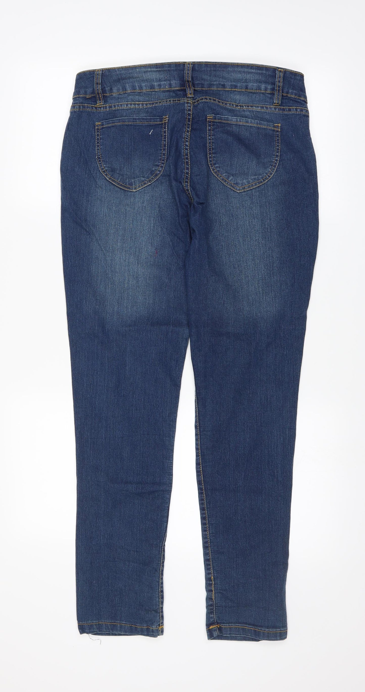 Womens UK Size S Preworn Regular Fit Skinny Black Jeans