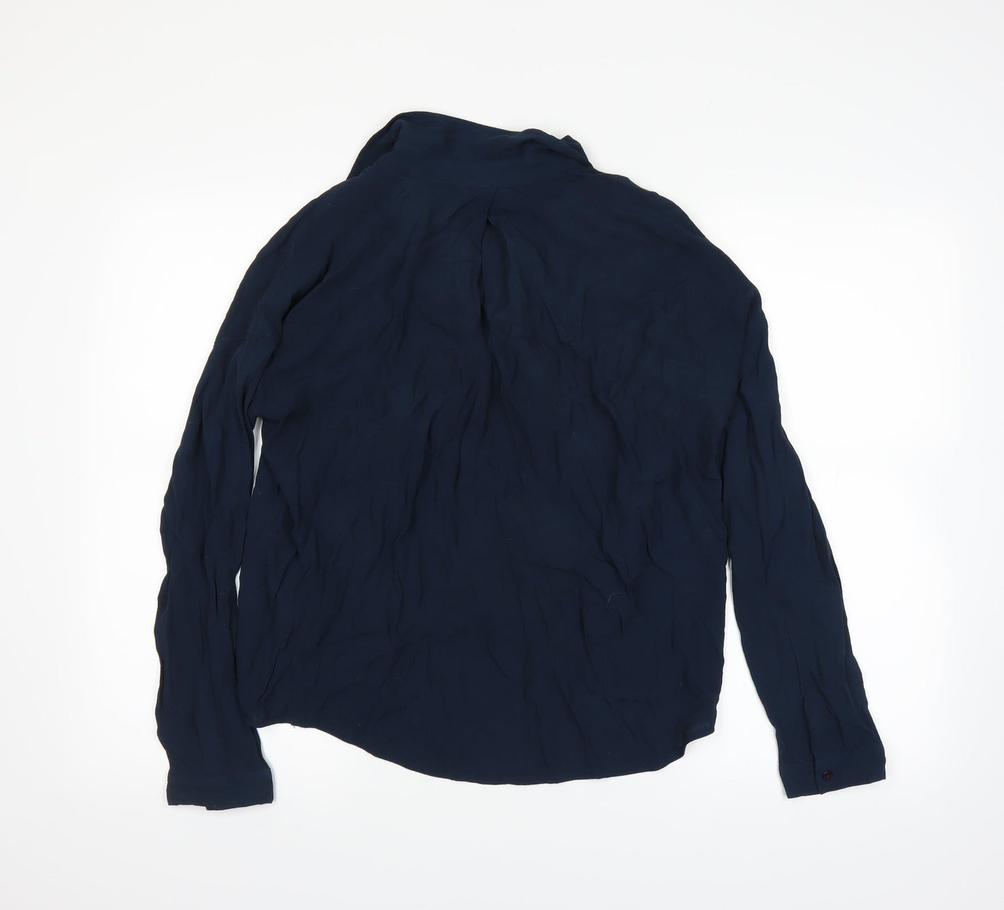 Womens UK Size M Preworn Blue Basic Button-Up