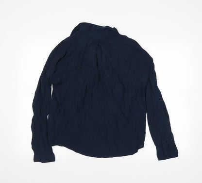 Womens UK Size M Preworn Blue Basic Button-Up