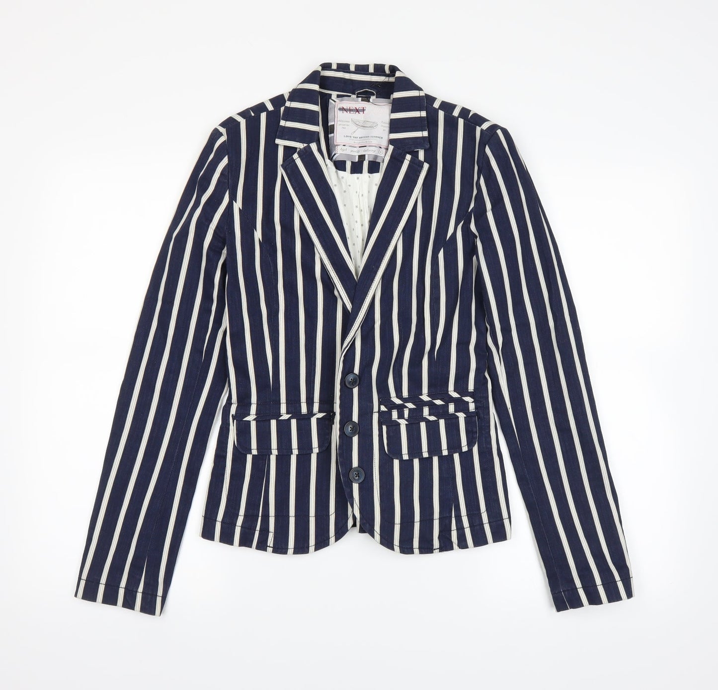 NEXT Womens Blue Striped  Jacket  Size 8
