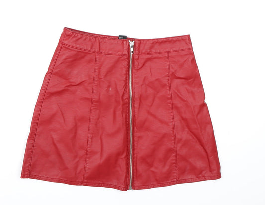 FOREVER 21 Womens Red   A-Line Skirt Size S