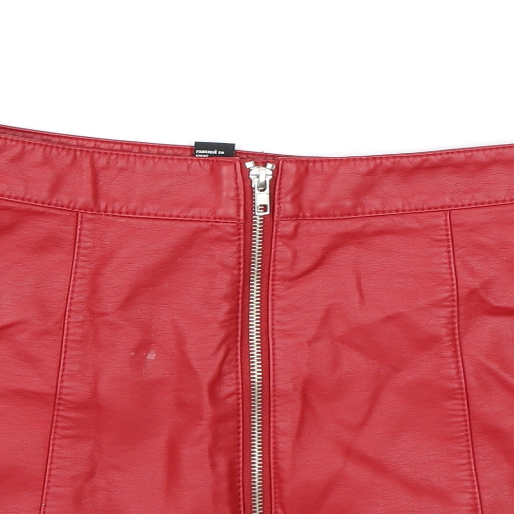 FOREVER 21 Womens Red   A-Line Skirt Size S
