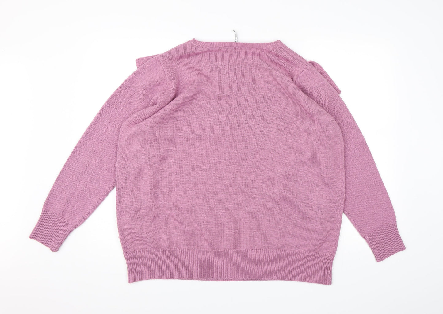 CAPSULE Womens Purple  Knit Pullover Jumper Size 18  - Frill Detail