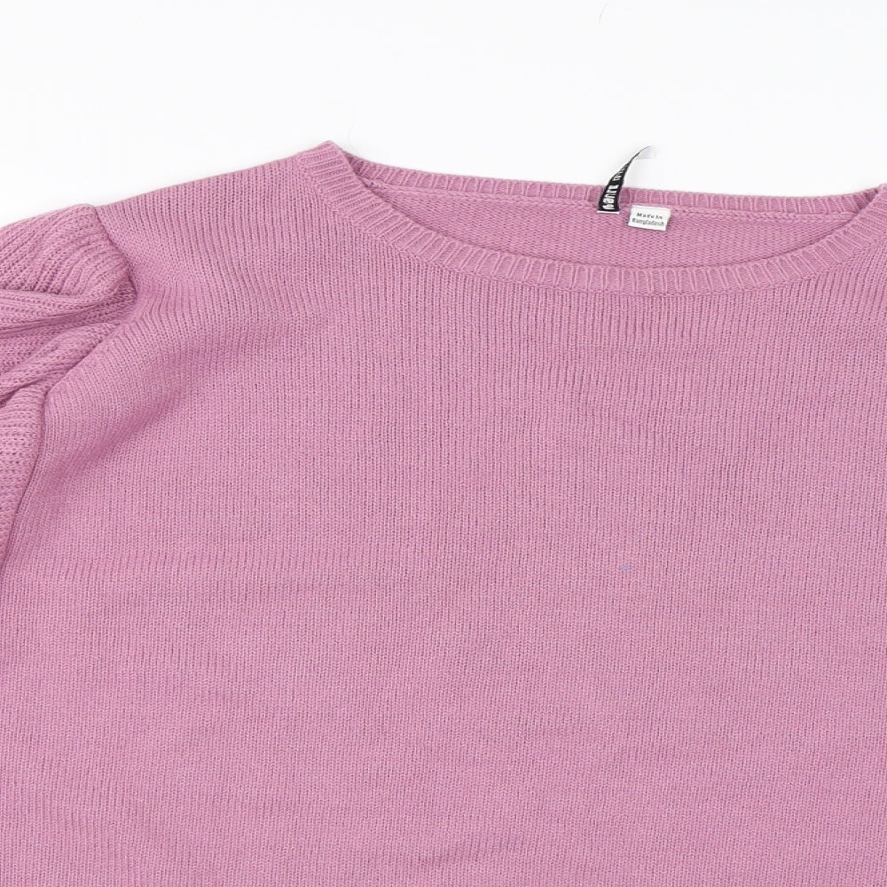 CAPSULE Womens Purple  Knit Pullover Jumper Size 18  - Frill Detail