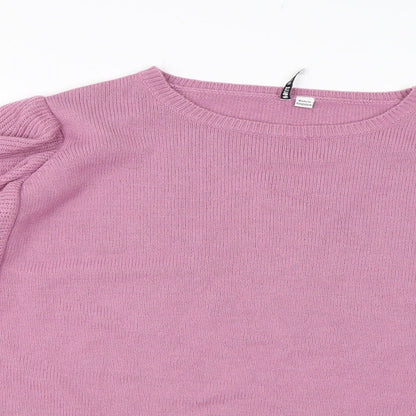 CAPSULE Womens Purple  Knit Pullover Jumper Size 18  - Frill Detail