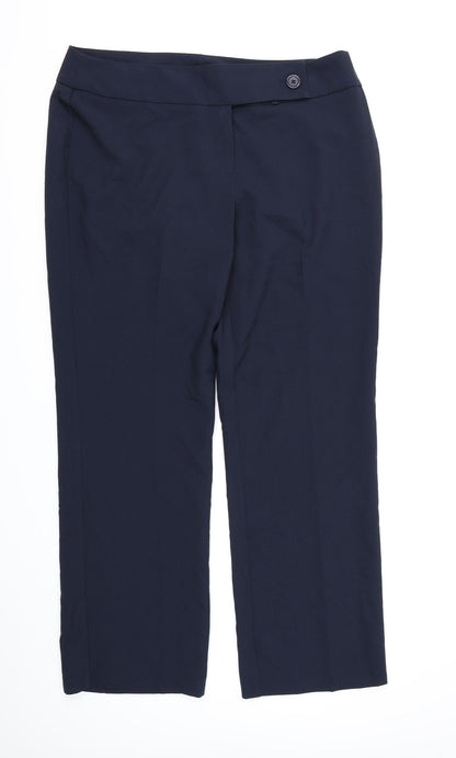George Womens Blue  Rayon Dress Pants Trousers Size 16 L31 in