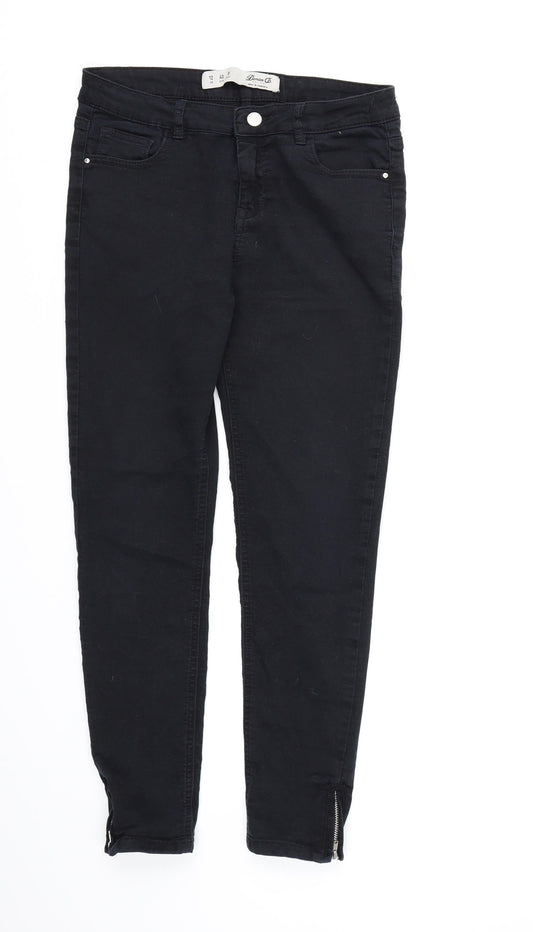 Denim CO. Womens Black  Denim Skinny Jeans Size 12 L24 in