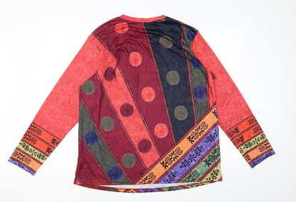 Miss Look Womens Multicoloured Geometric  A-Line  Size M