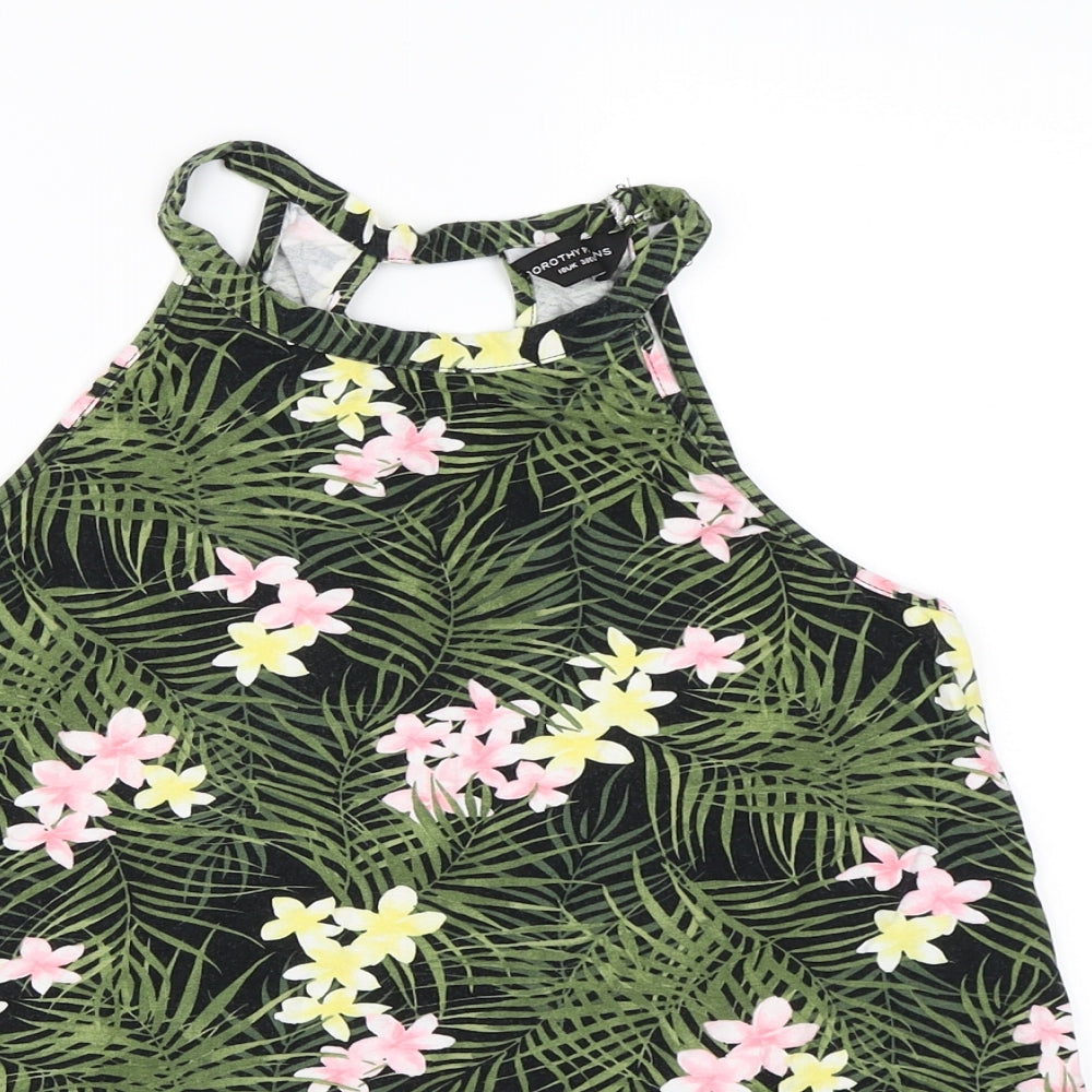 Womens UK Size 10 Dorothy Perkins Green Basic Tank