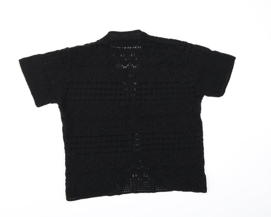 Pure & Natural Womens Black  Knit Cardigan Jumper Size XL