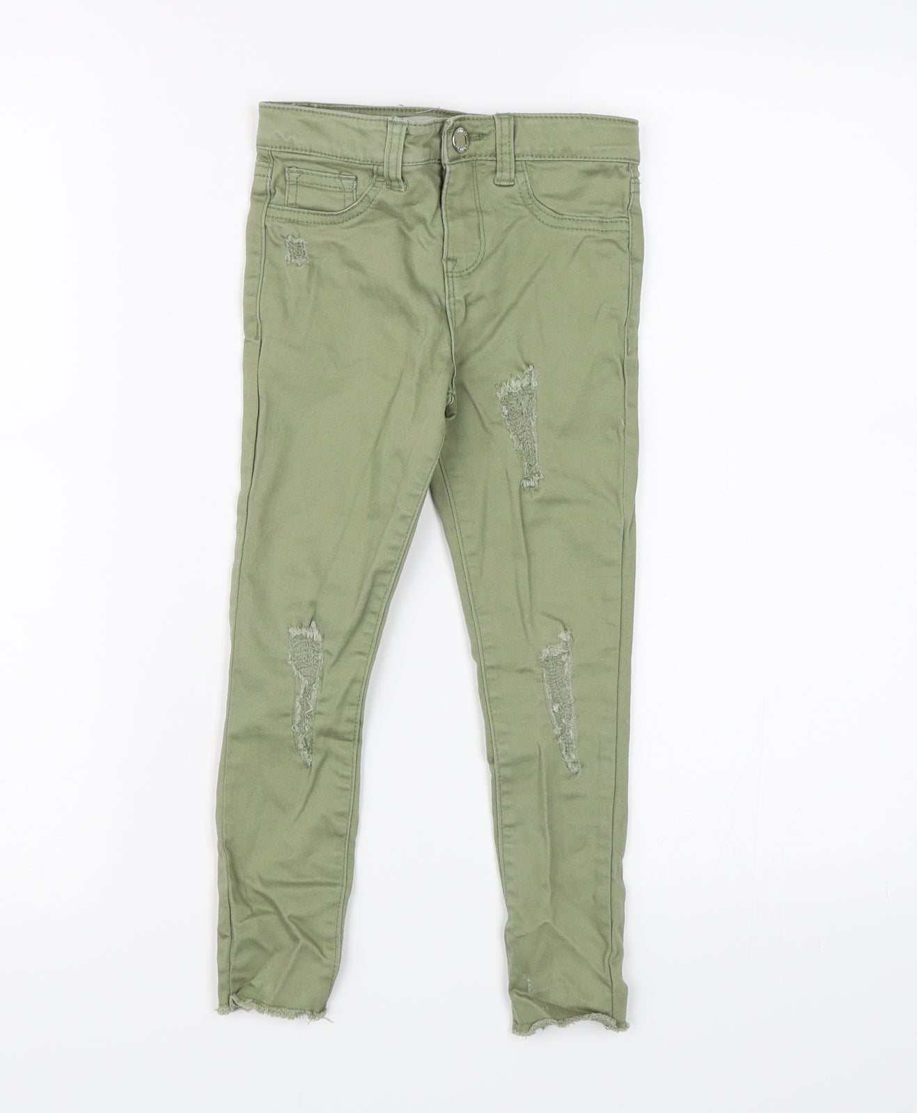 Denim CO. Girls Green  Denim Skinny Jeans Size 5-6 Years - distressed