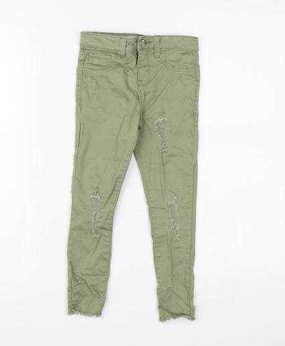 Denim CO. Girls Green  Denim Skinny Jeans Size 5-6 Years - distressed