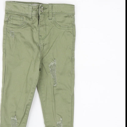 Denim CO. Girls Green  Denim Skinny Jeans Size 5-6 Years - distressed