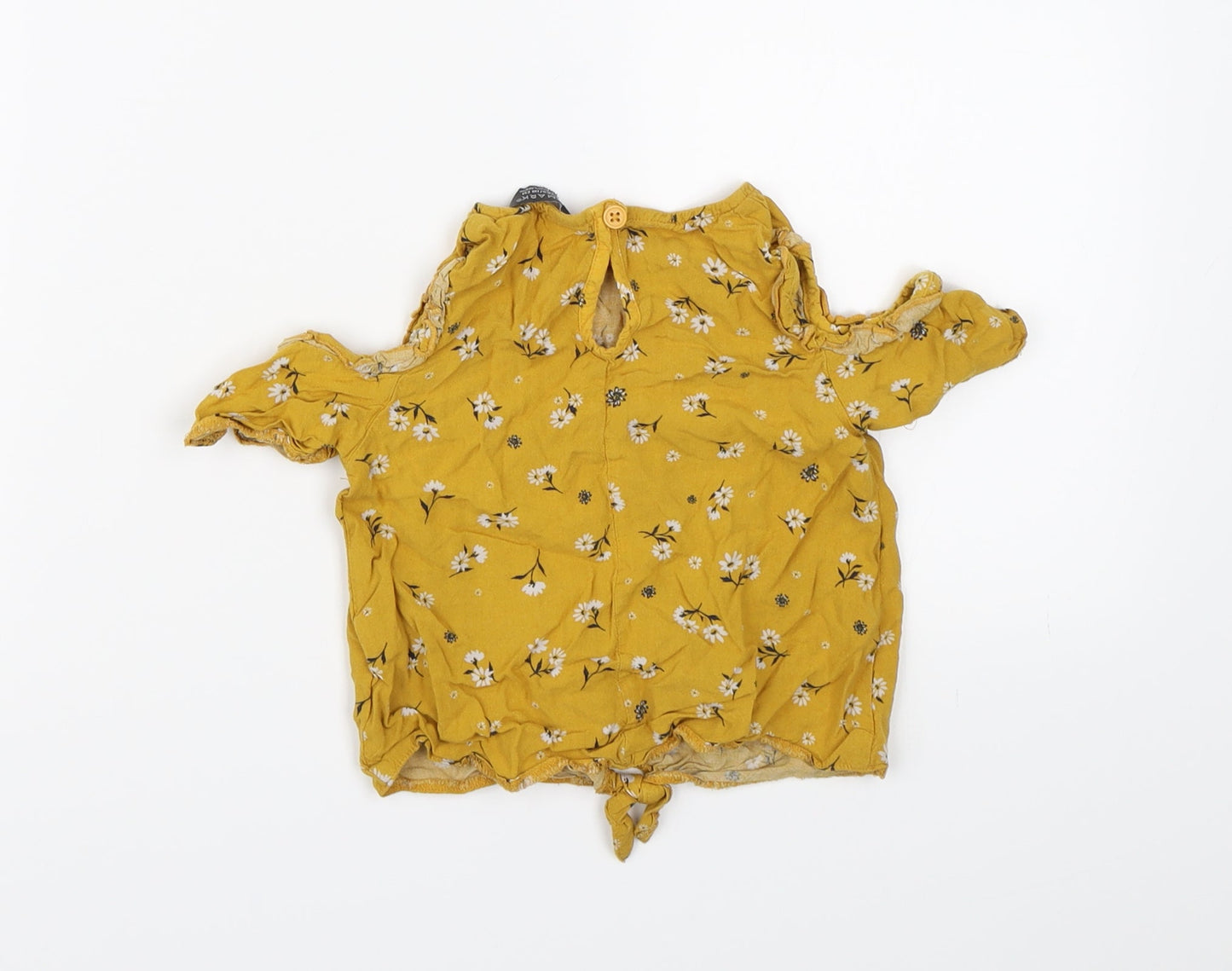 Primark Girls Yellow Floral  Basic T-Shirt Size 4-5 Years