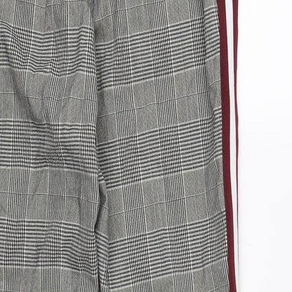 F&F Womens Grey Check Rayon Trousers  Size 10 L26 in