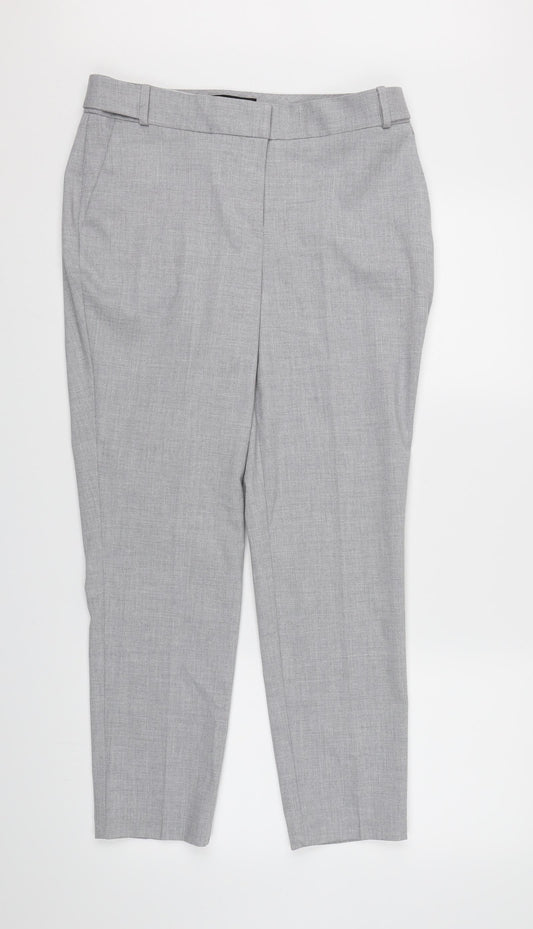 Womens UK Size 10 NEXT Regular Fit Dress Pants Grey Trousers