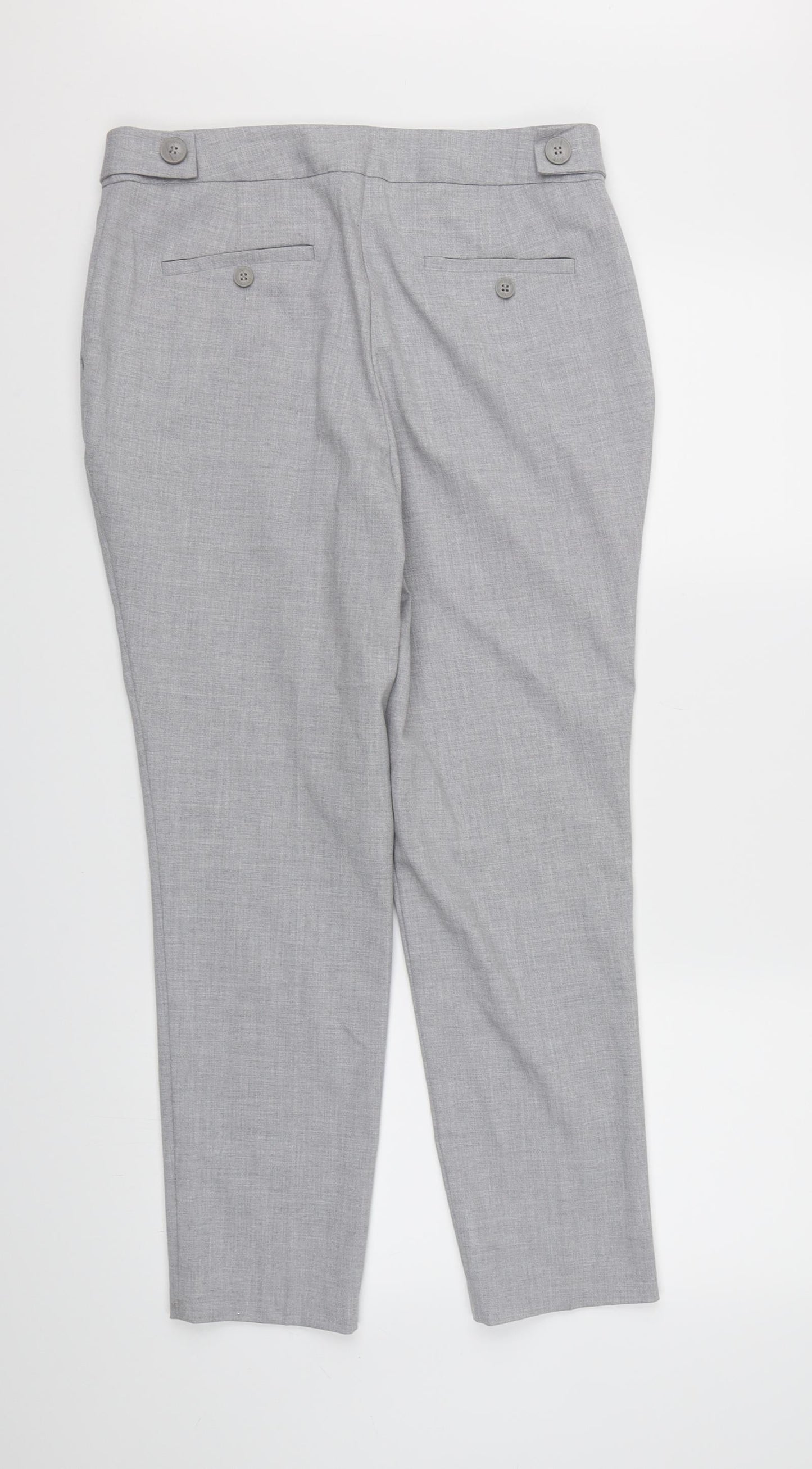 Womens UK Size 10 NEXT Regular Fit Dress Pants Grey Trousers