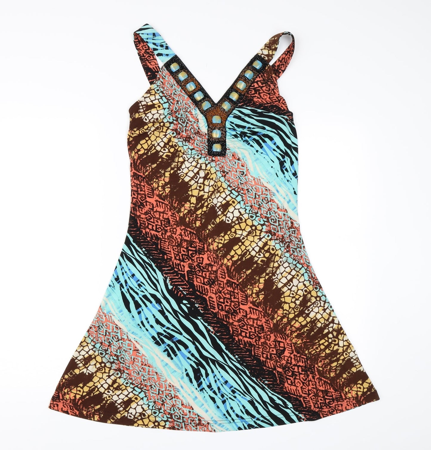 Body Flirt Womens Multicoloured Animal Print  A-Line  Size XS