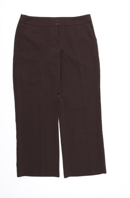 Womens UK Size 10 South Regular Fit Dress Pants Brown Trousers