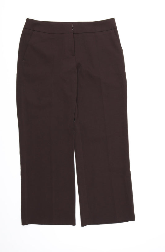 Womens UK Size 10 South Regular Fit Dress Pants Brown Trousers