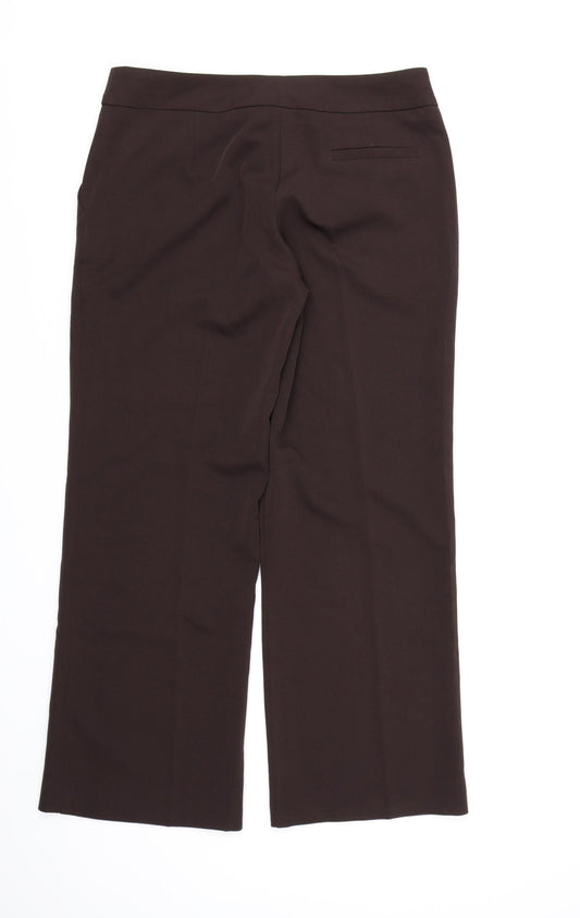 Womens UK Size 10 South Regular Fit Dress Pants Brown Trousers