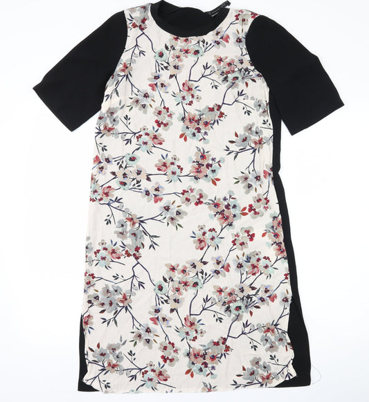 Zara Womens Black Floral  Shift  Size S