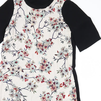 Zara Womens Black Floral  Shift  Size S