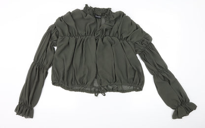 PRETTYLITTLETHING Womens Green   Basic Blouse Size 12