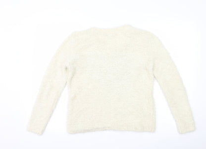 F&F Womens Ivory   Pullover Jumper Size 10  - Love heart