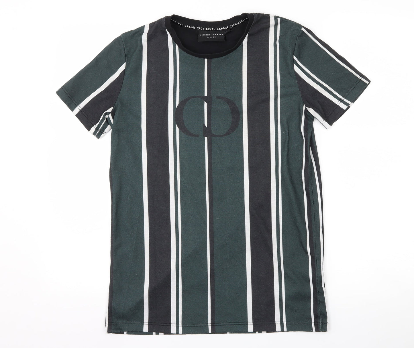Mens UK Size XS Criminal Damage Green  T-Shirt
