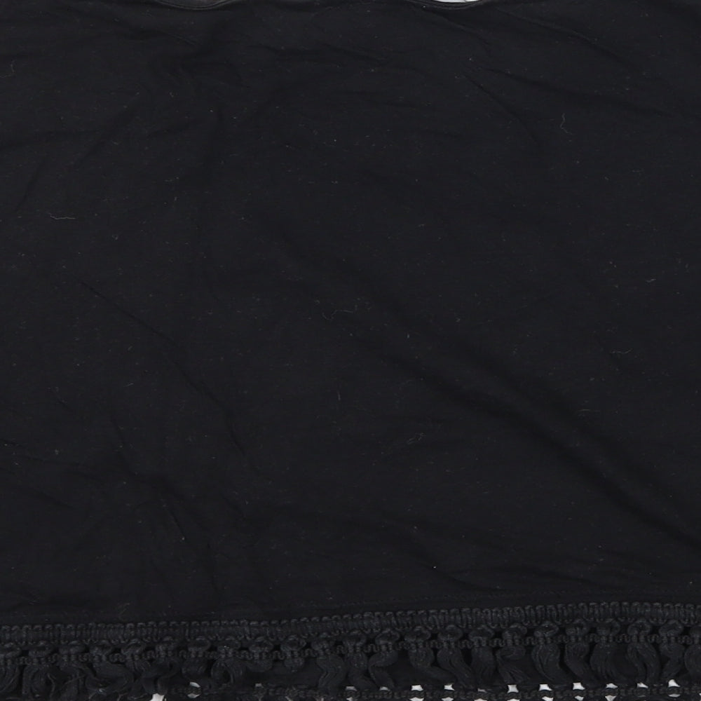 New Look Girls Black   Cropped T-Shirt Size 12-13 Years  - slogan