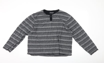 Maine Mens Black Striped   T-Shirt Size M