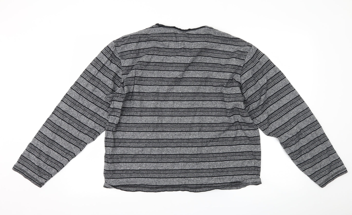 Maine Mens Black Striped   T-Shirt Size M