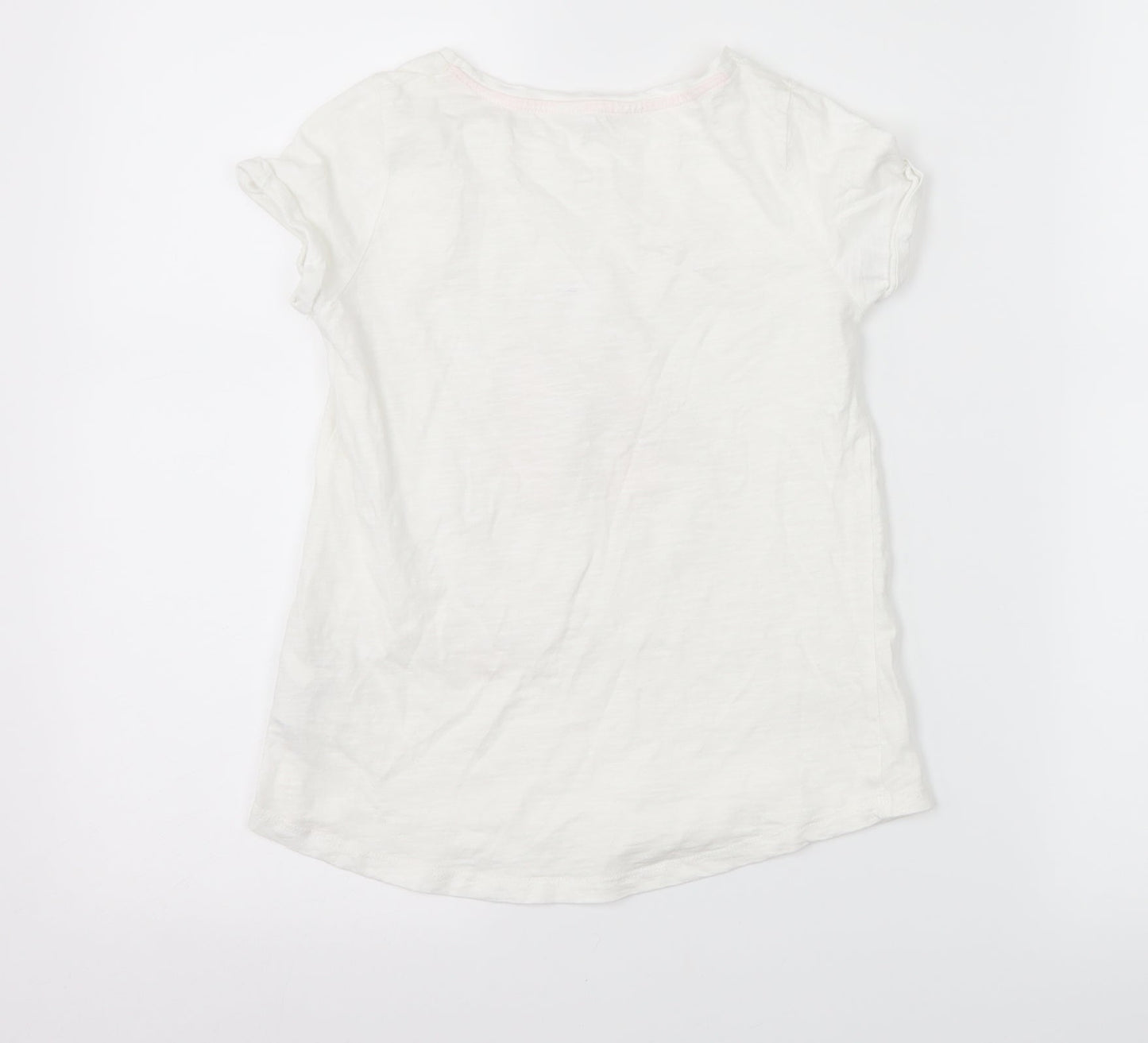 H&M Girls White   Basic T-Shirt Size 9-10 Years  - Butterflies