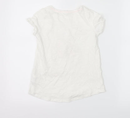 H&M Girls White   Basic T-Shirt Size 9-10 Years  - Butterflies