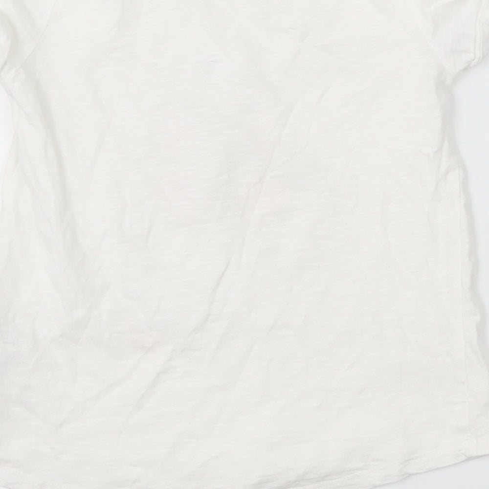 H&M Girls White   Basic T-Shirt Size 9-10 Years  - Butterflies