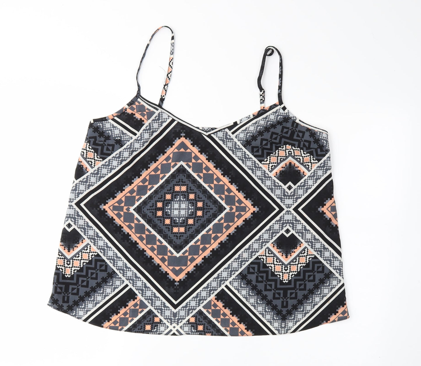 Miss Selfridge Womens Black Geometric  Camisole Blouse Size 14