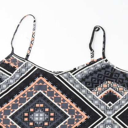 Miss Selfridge Womens Black Geometric  Camisole Blouse Size 14