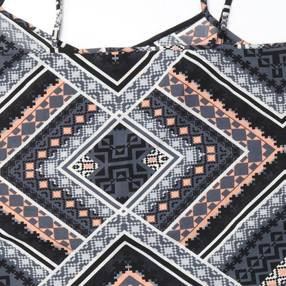 Miss Selfridge Womens Black Geometric  Camisole Blouse Size 14
