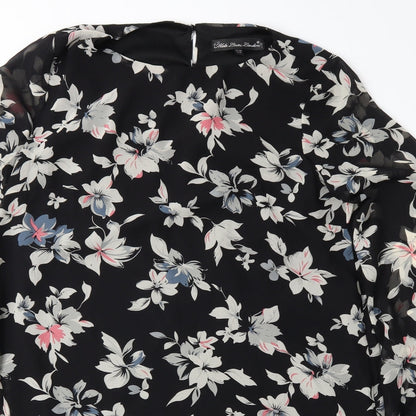 Mela Loves London Womens Black Floral  Pencil Dress  Size 14