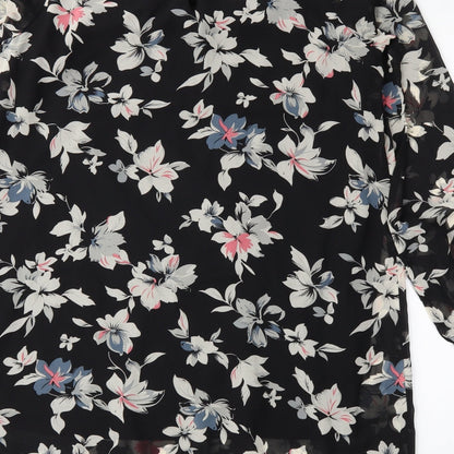 Mela Loves London Womens Black Floral  Pencil Dress  Size 14