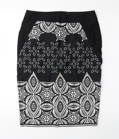dorophy perkins Womens Black Floral  Straight & Pencil Skirt Size 12