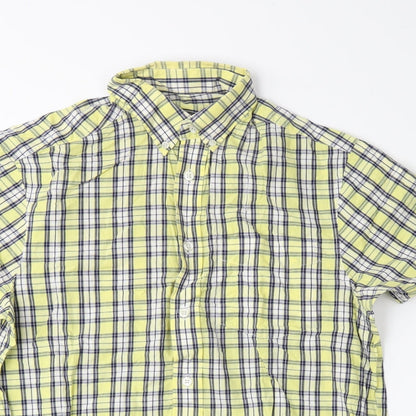 Mens UK Size S Blue Harbour Yellow  Button-Up Short Sleeve Casual Shirt