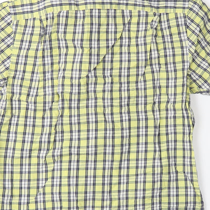 Mens UK Size S Blue Harbour Yellow  Button-Up Short Sleeve Casual Shirt