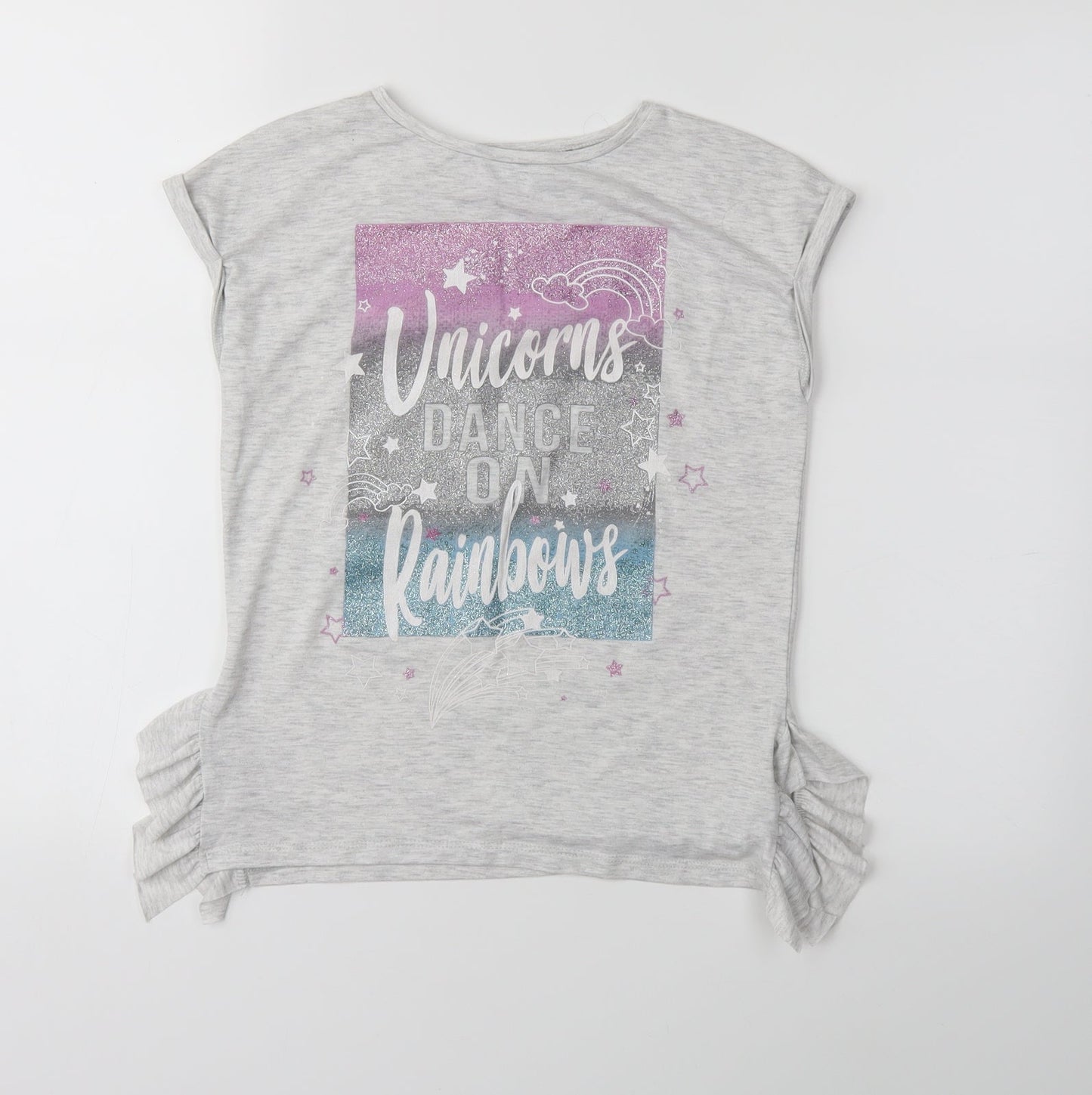 I love girls wear Girls Grey   Basic T-Shirt Size 9 Years