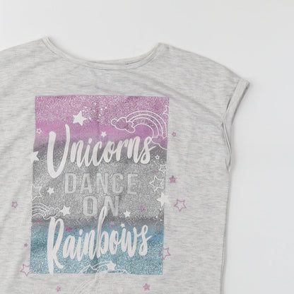 I love girls wear Girls Grey   Basic T-Shirt Size 9 Years