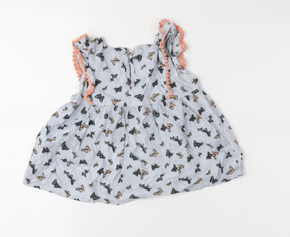Primark Girls Blue Striped  Basic Blouse Size 5-6 Years