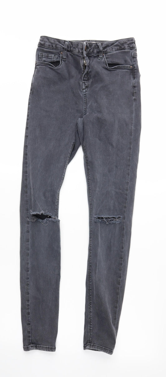Topshop Womens Grey   Skinny Jeans Size 26 in L28 in