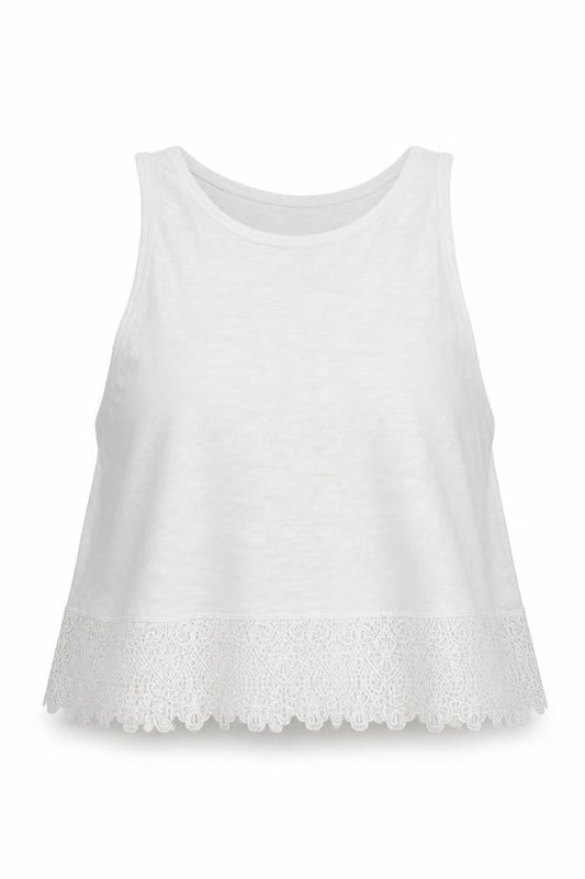Womens UK Size 8 New Look White Cropped Tank