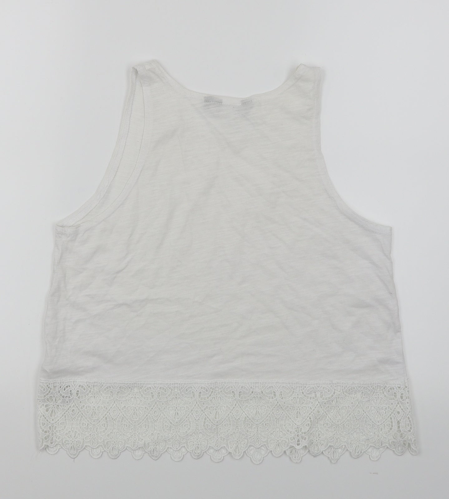 Womens UK Size 8 New Look White Cropped Tank
